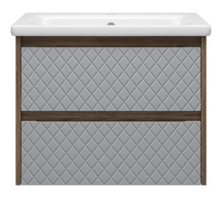 Подвесная тумба под раковину Brevita Chester CHE-09065-49502Я 65см серый/дуб Чарльстон темно-коричневый